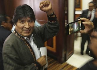 Evo Morales llegó a la Argentina