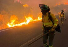 Un fotógrafo argentino logró captar impactantes imágenes del trágico incendio en España